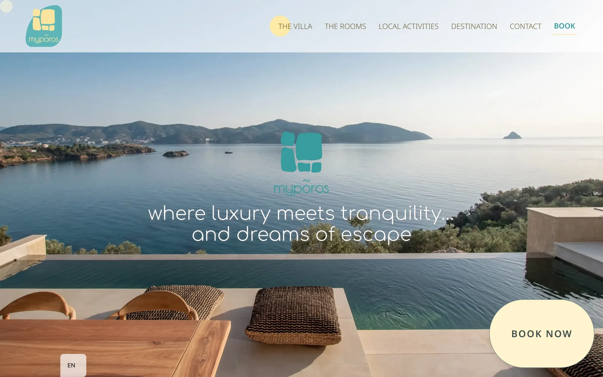The myporos Villa homepage